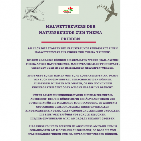 Ausschreibung Malwettbewerb